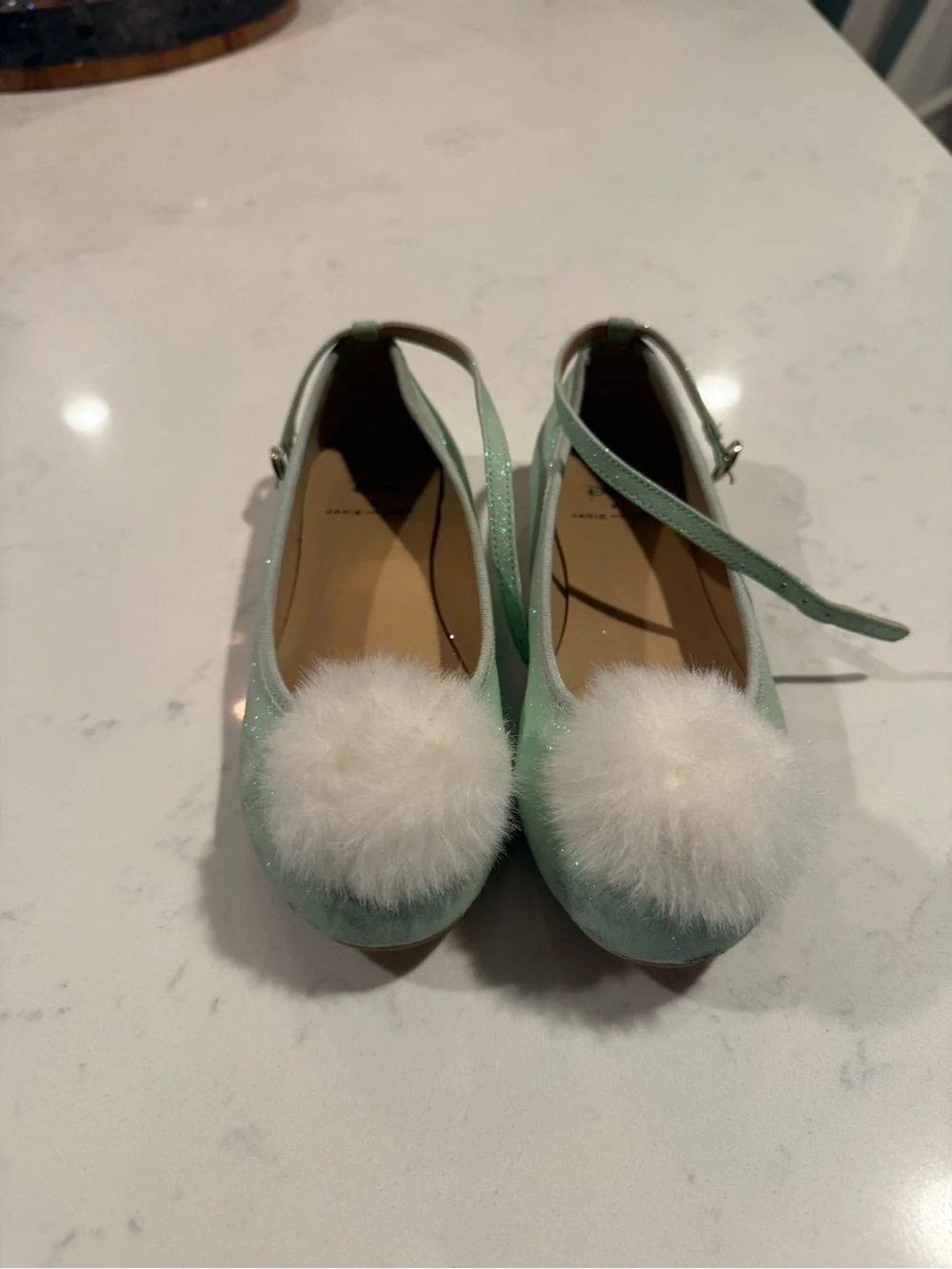 Janie and Jack x Disney Tinkerbell Pom Pom Mary Jane Flats